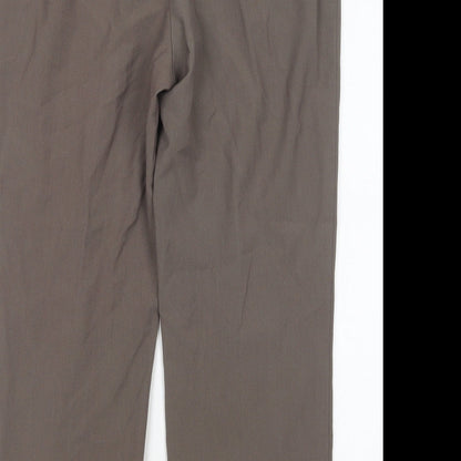 Bonmarché Womens Brown Polyester Trousers Size 14 L27 in Regular