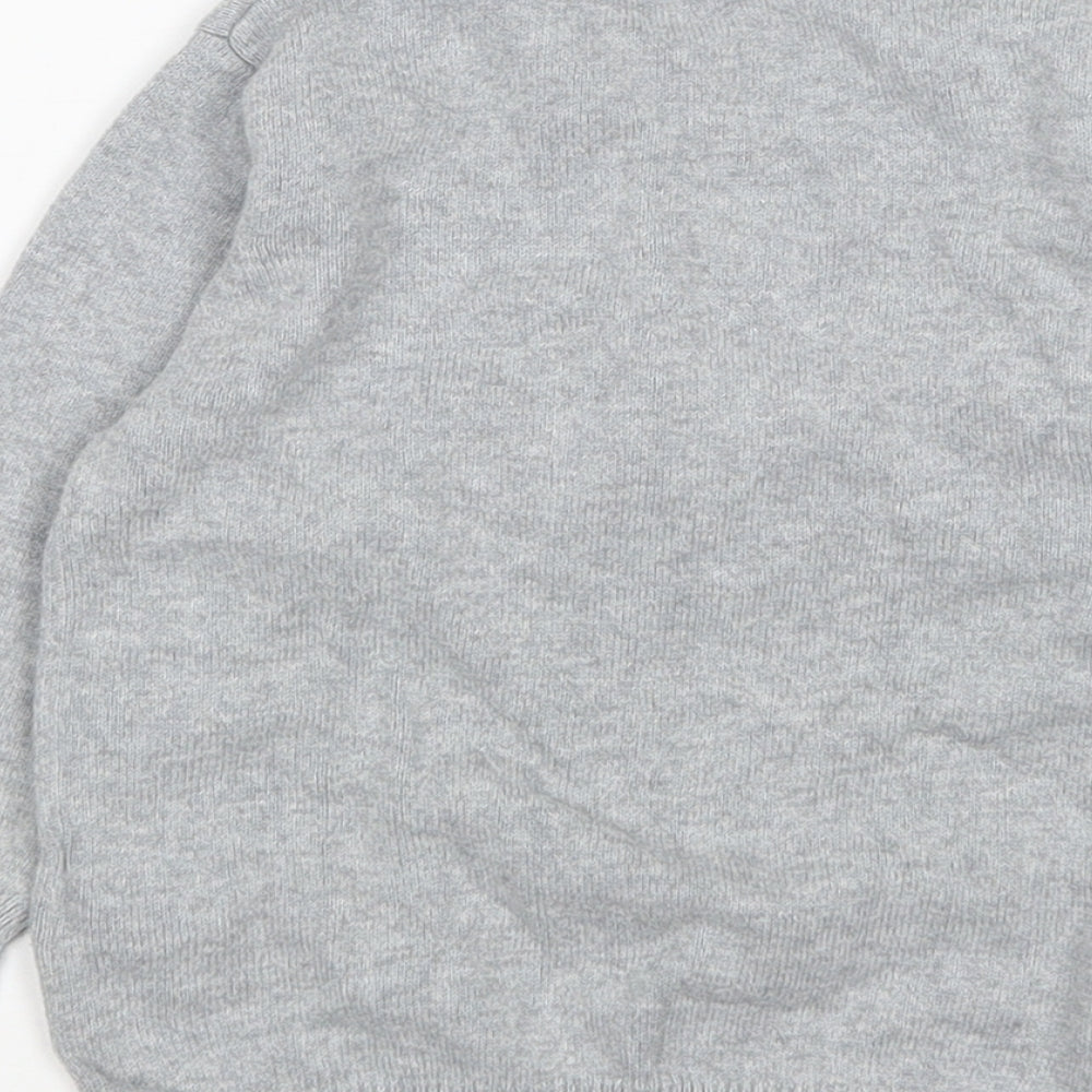 New Look Girls Grey V-Neck  Cotton Cardigan Jumper Size 2 Years
