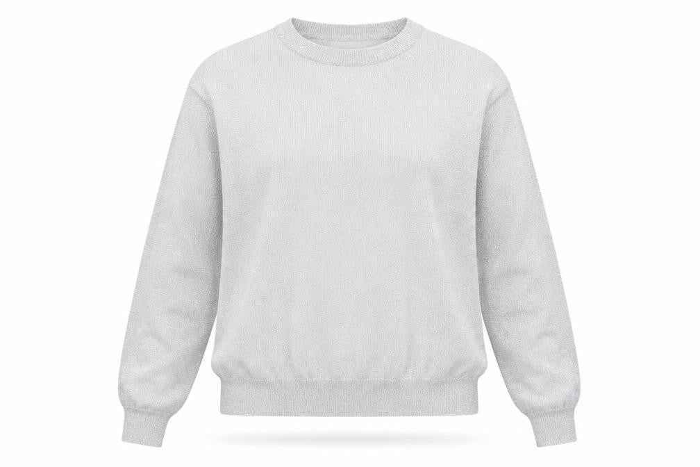 Mango Womens Silver Round Neck  Viscose Pullover Jumper Size S
