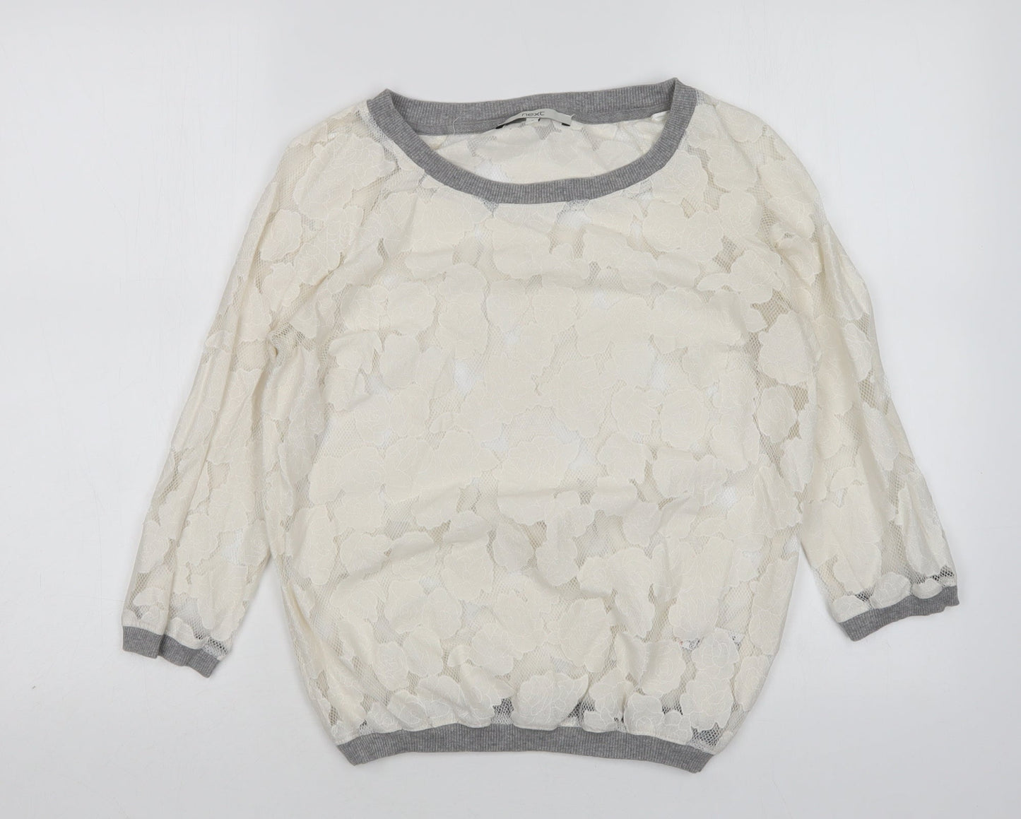 NEXT Womens Multicoloured Round Neck Floral Cotton Pullover Jumper Size 8
