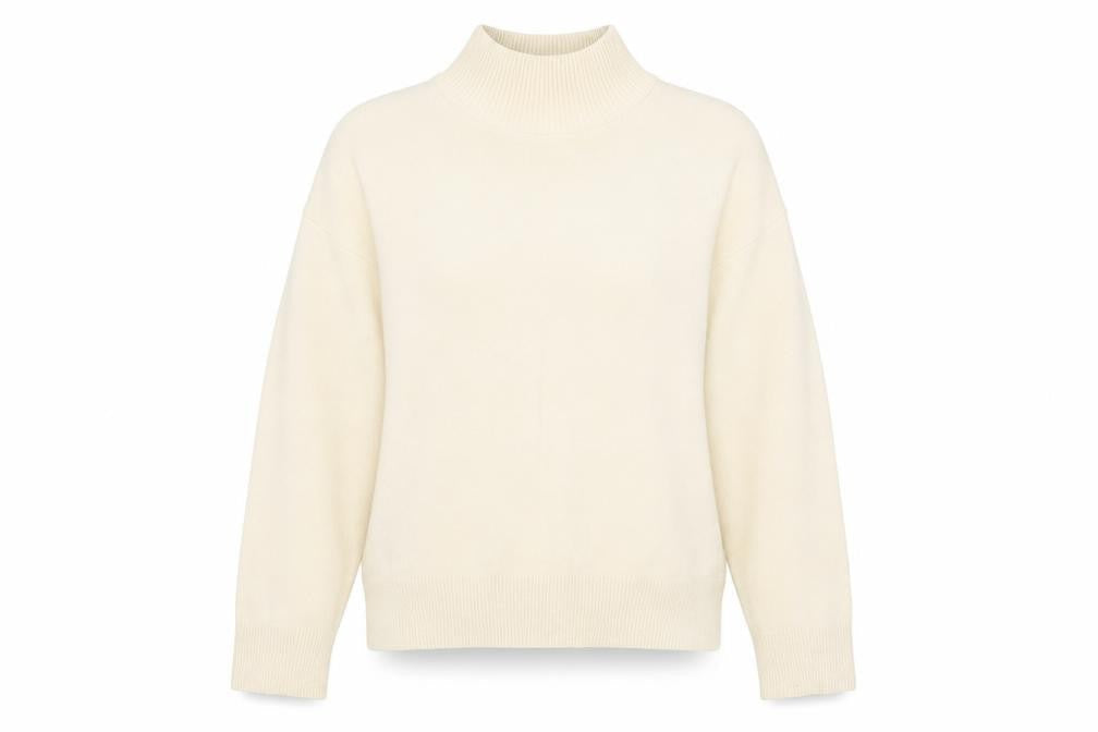 Primark Womens Beige Mock Neck  Polyester Pullover Jumper Size S