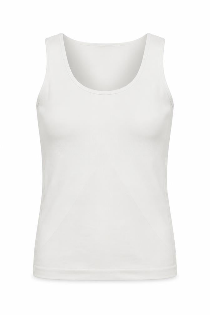 Crane Womens White   Basic Tank Size L Scoop Neck Pullover