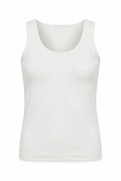 Crane Womens White   Basic Tank Size L Scoop Neck Pullover