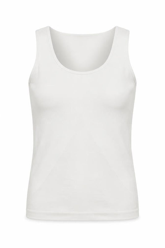 Crane Womens White   Basic Tank Size L Scoop Neck Pullover