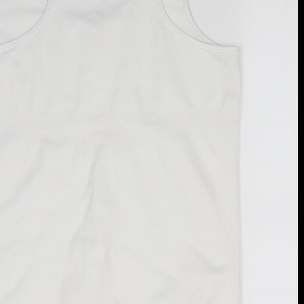 Crane Womens White   Basic Tank Size L Scoop Neck Pullover