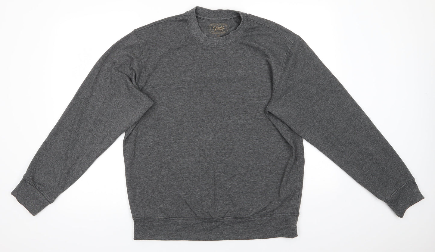 JACHS Mens Grey  Polyester Pullover Sweatshirt Size M   - Dark Grey Mix