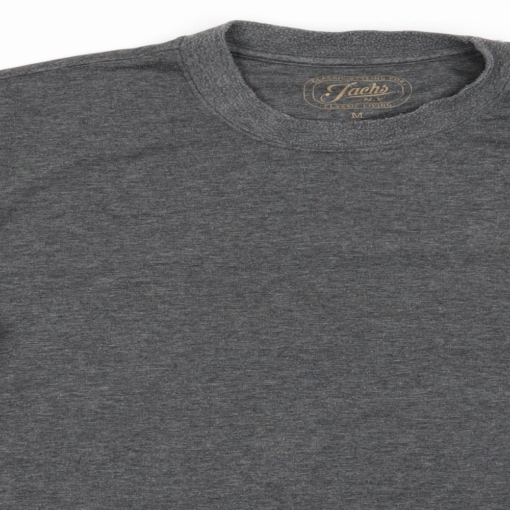 JACHS Mens Grey  Polyester Pullover Sweatshirt Size M   - Dark Grey Mix
