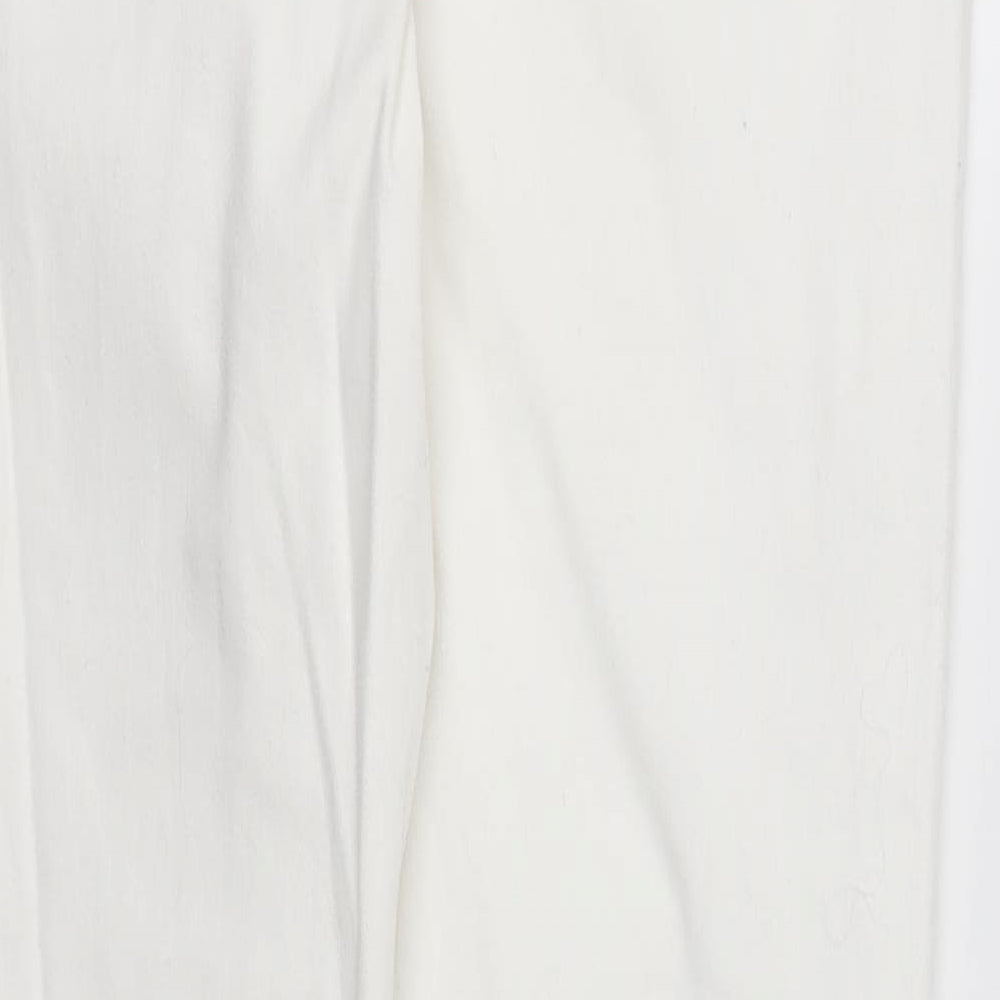 NEXT Womens White  Cotton Skinny Jeans Size 12 L29 in Regular