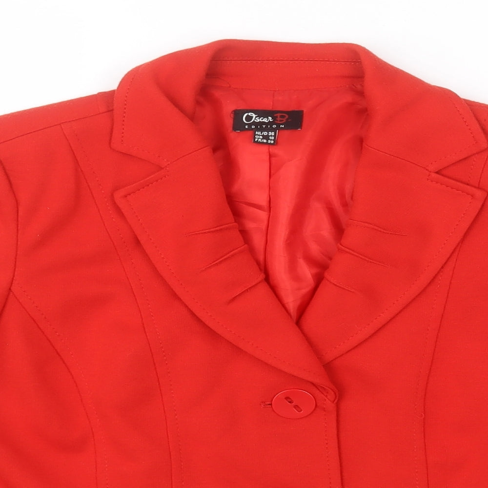 Oscar Womens Red   Overcoat Jacket Size 10