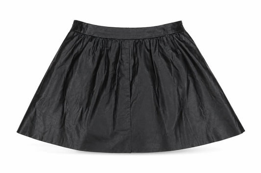 Topshop Womens Black  Polyurethane A-Line Skirt Size 10