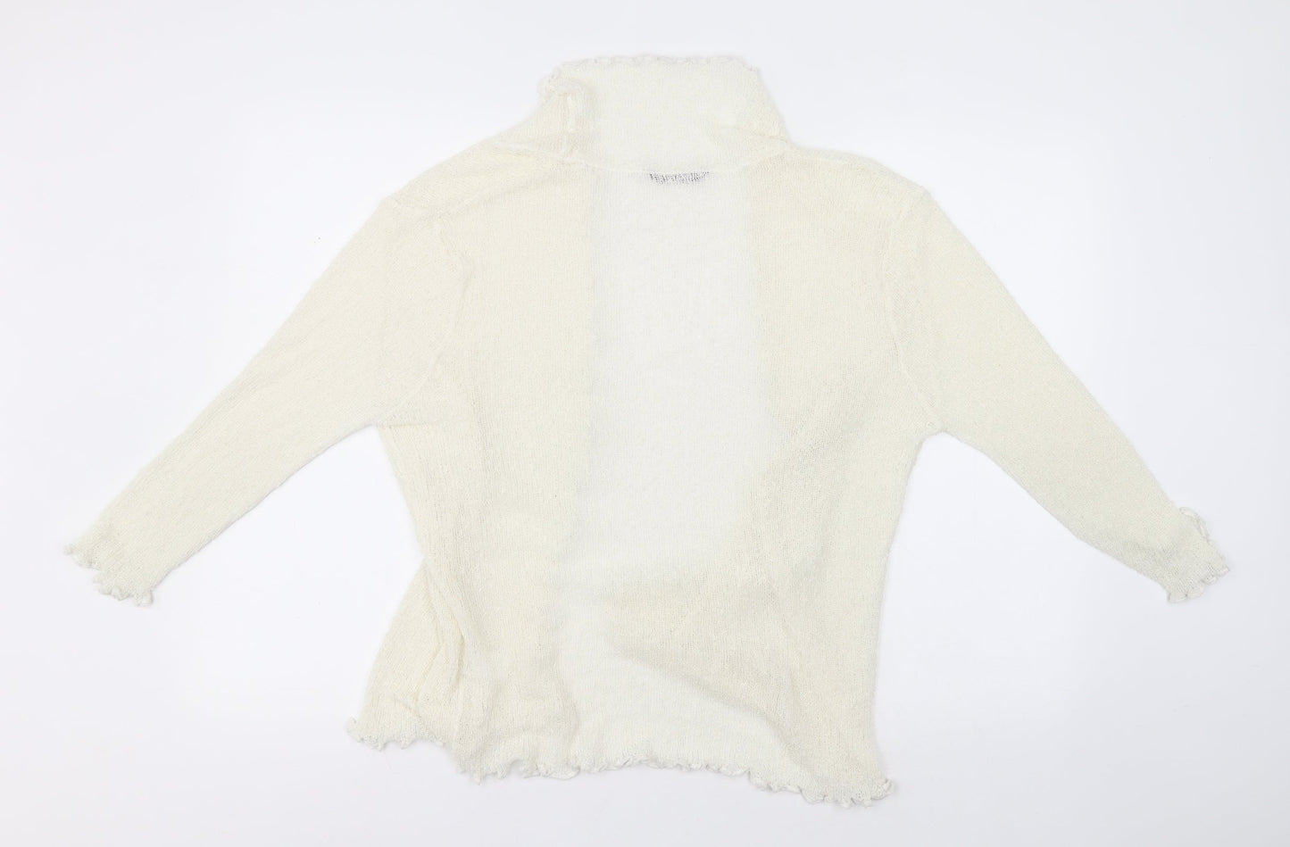Tigi Womens Ivory Collared  Acrylic Cardigan Jumper Size 14