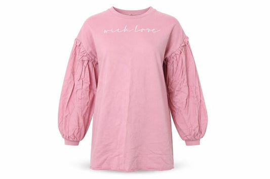 Lipsy London Womens Pink  Cotton Jumper Dress  Size 6  Round Neck