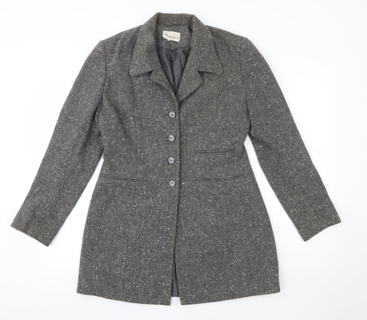 IMAGES Womens Grey   Overcoat Coat Size 12