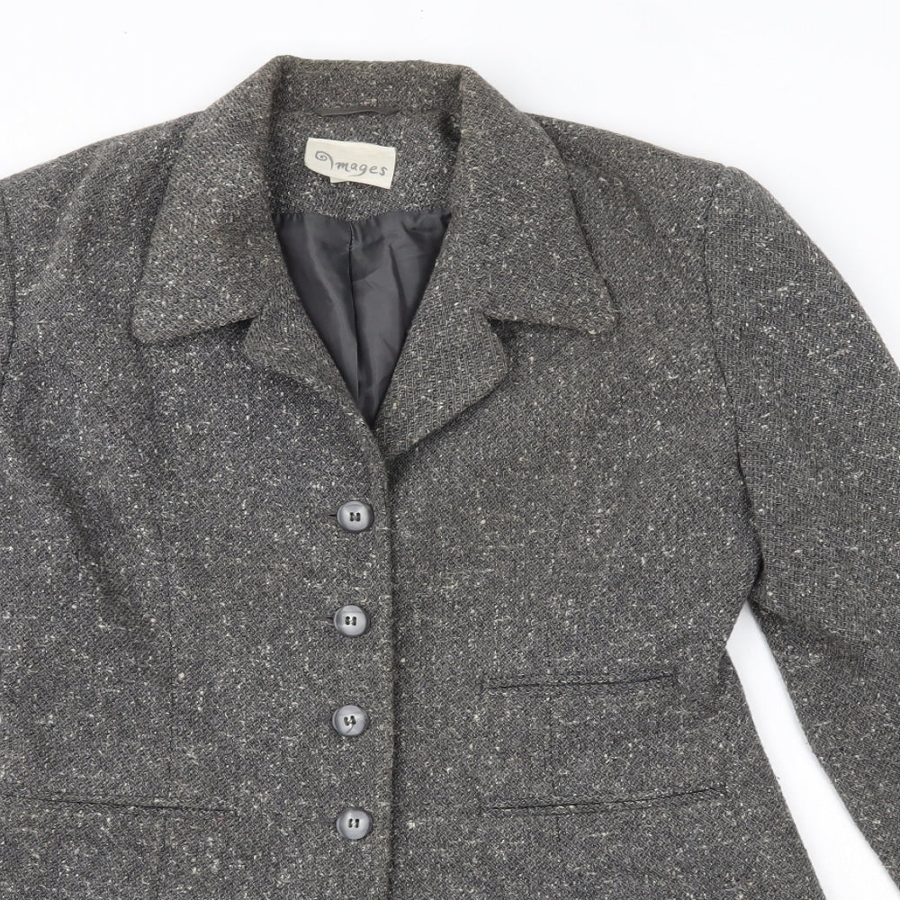 IMAGES Womens Grey   Overcoat Coat Size 12