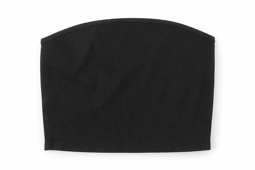 PRETTYLITTLETHING Womens Black  Polyester Basic Blouse Size 4 Off the Shoulder - Bandeau