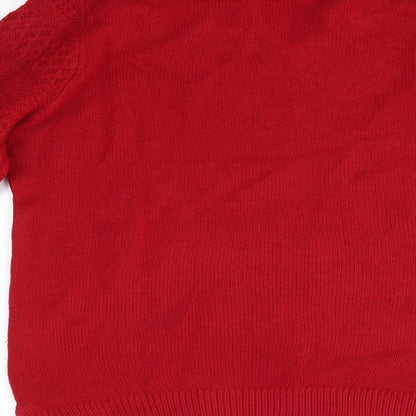 Isle Womens Red Collared  Acrylic Pullover Jumper Size S