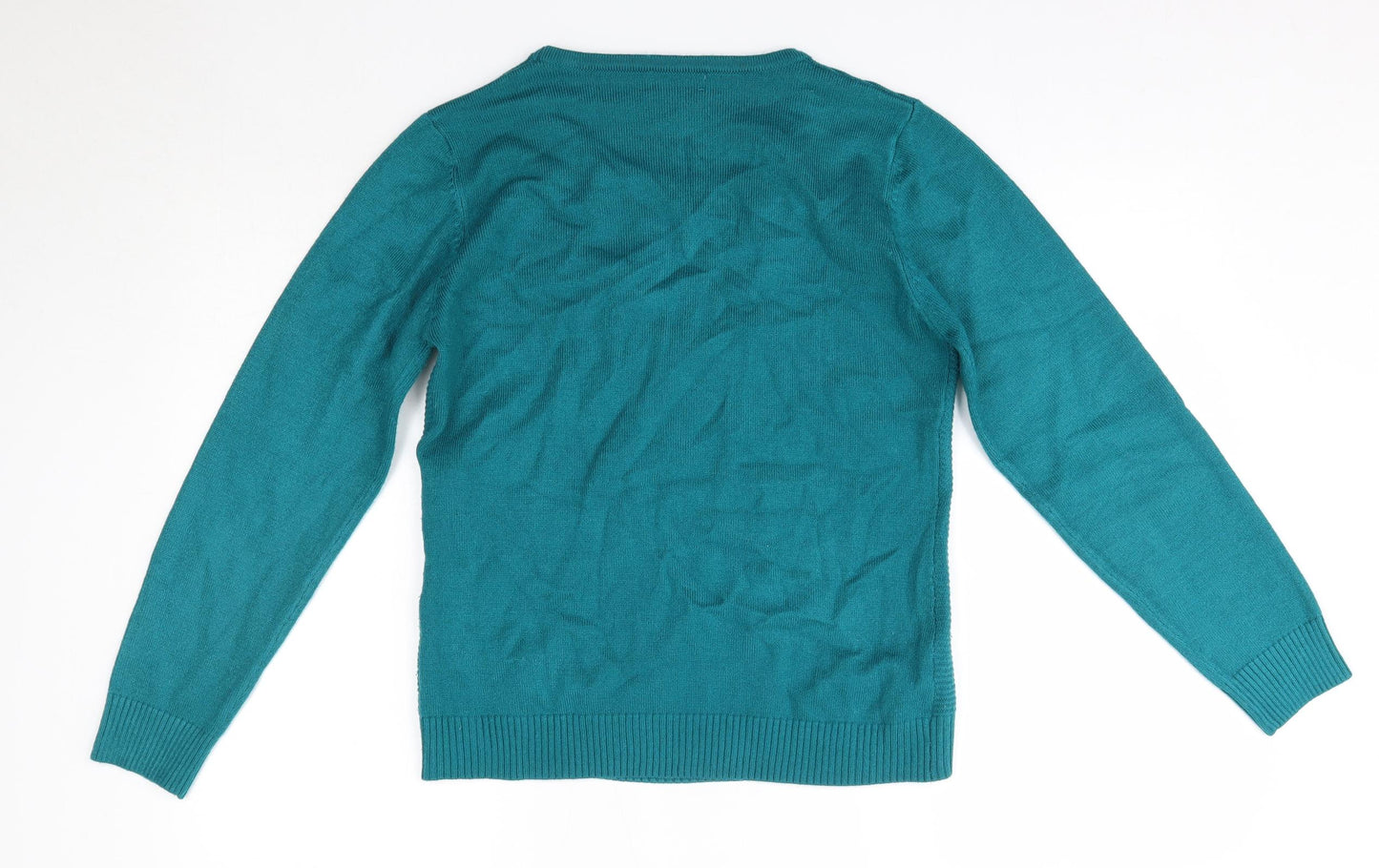 Paramour Womens Green Round Neck  Viscose Pullover Jumper Size M