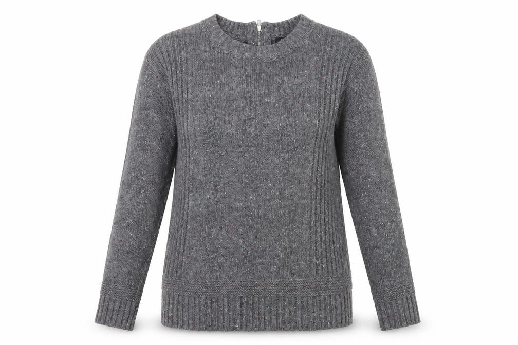 F&F Womens Grey Round Neck  Acrylic Pullover Jumper Size 12