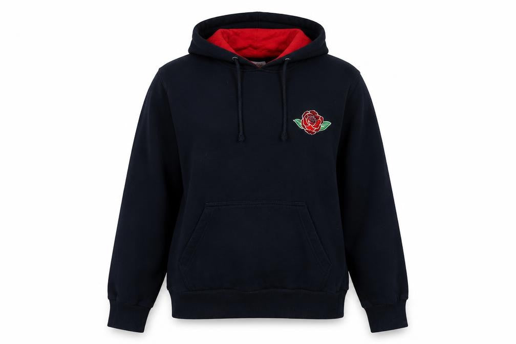 England Womens Blue  Cotton Pullover Hoodie Size M   - Rose