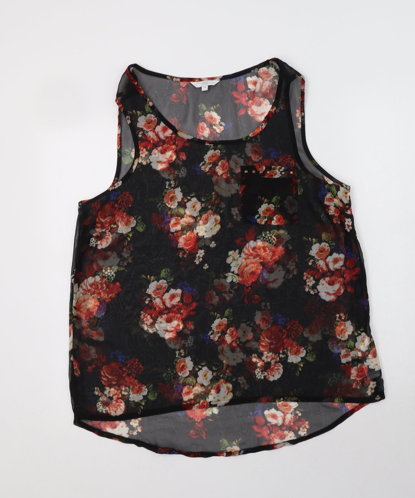 New  Womens   Polyester Basic Blouse Size 14 Scoop Neck