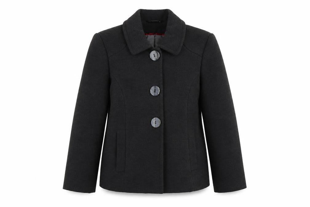 Bonmarché Womens Grey Pea Coat Coat Size 14 Button