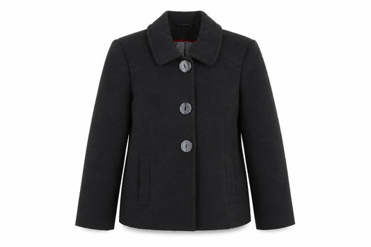 Bonmarché Womens Grey Pea Coat Coat Size 14 Button