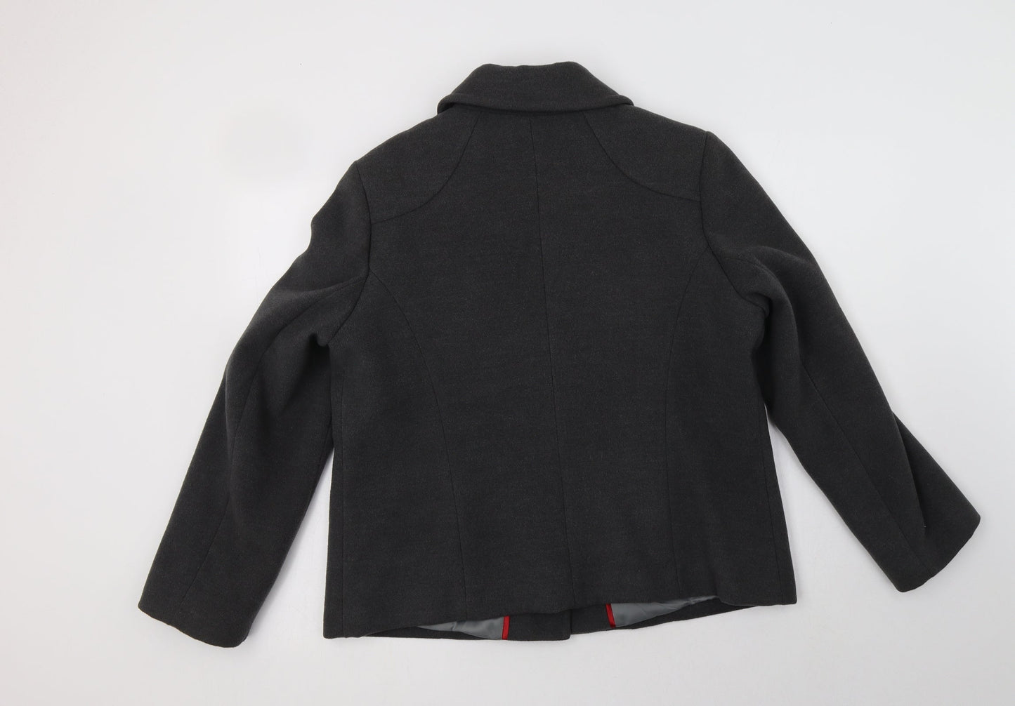 BM Womens Grey   Pea Coat Coat Size 14  Button