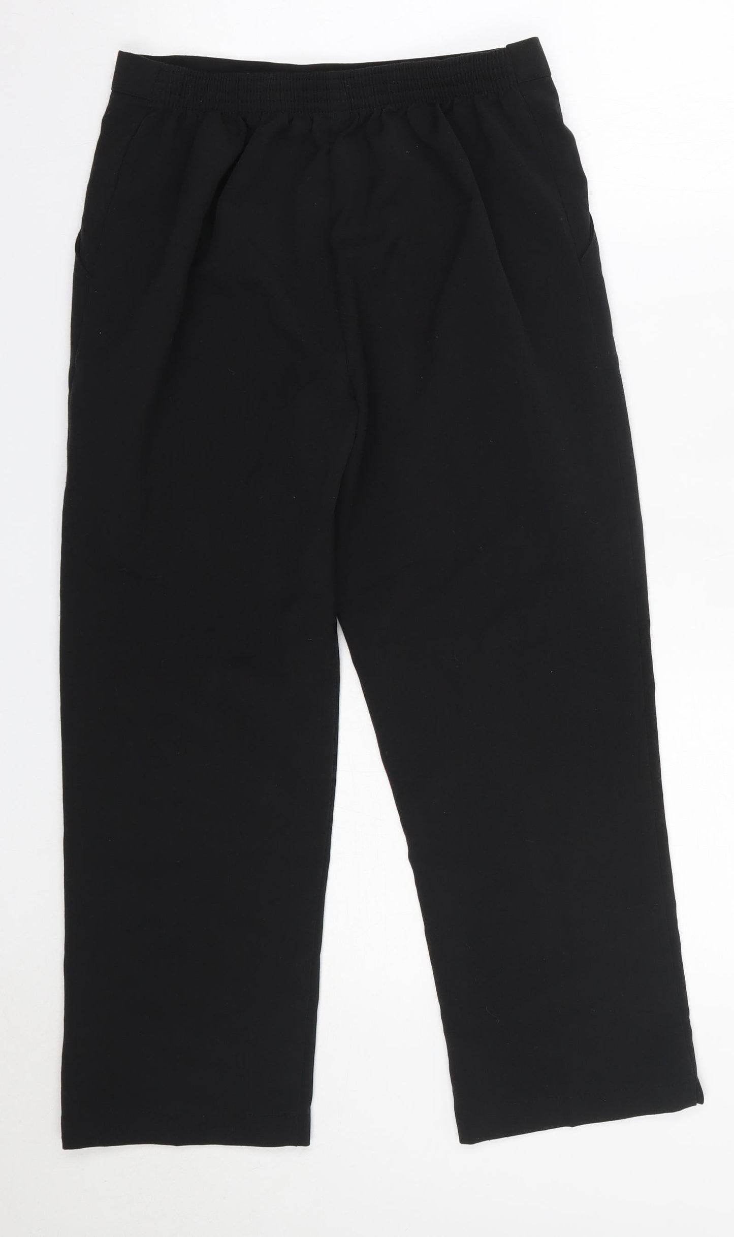 Preworn Womens Black  Polyester Dress Pants Trousers Size 12 L23 in Regular