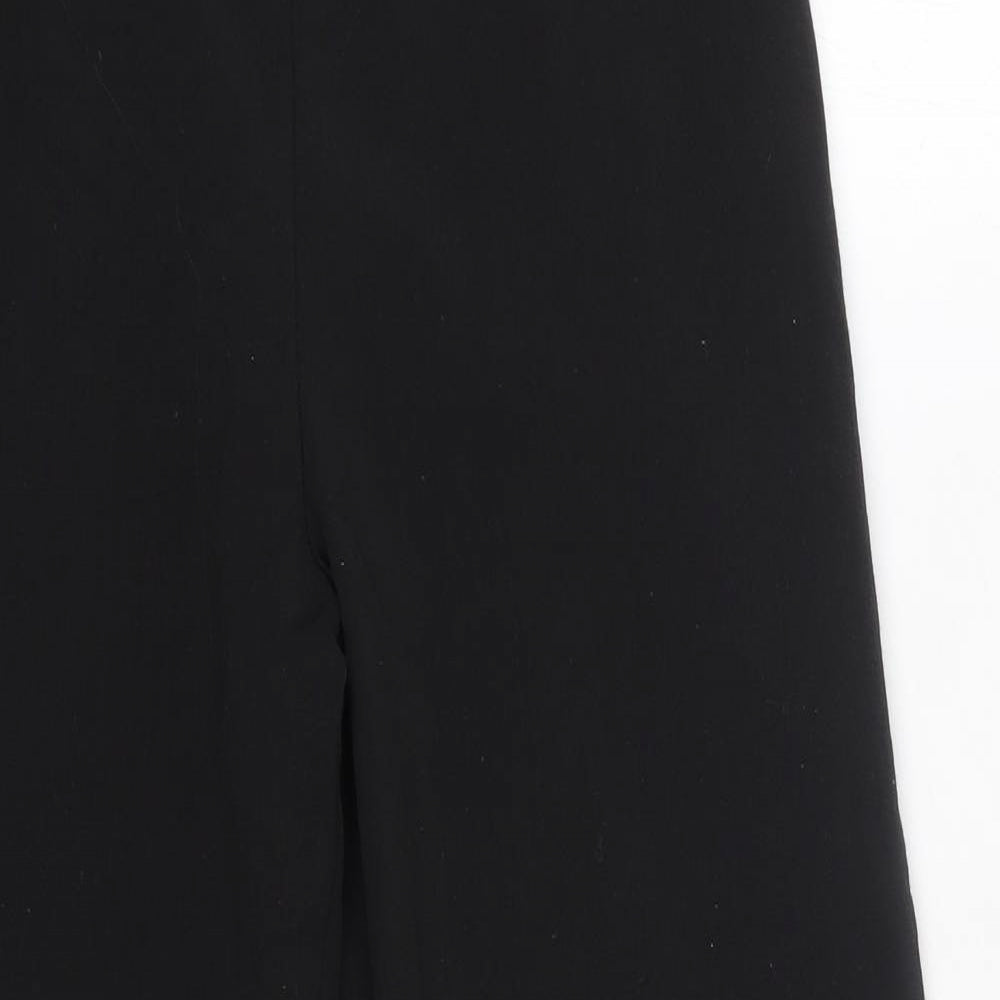 Preworn Womens Black  Polyester Dress Pants Trousers Size 12 L23 in Regular