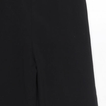 Preworn Womens Black  Polyester Dress Pants Trousers Size 12 L23 in Regular