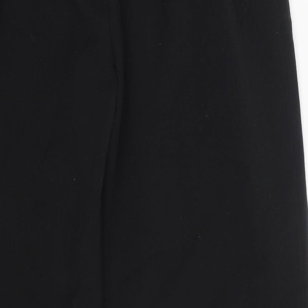 Preworn Womens Black  Polyester Dress Pants Trousers Size 12 L23 in Regular