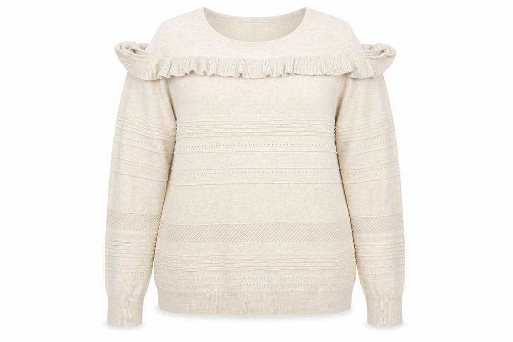 George Womens Beige Round Neck  Cotton Pullover Jumper Size 12