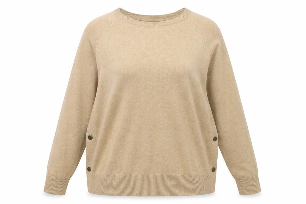 Marks & Spencer Womens Brown Round Neck  Cotton Pullover Jumper Size M