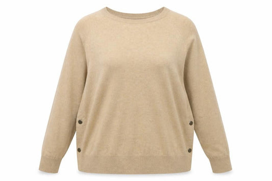 Marks & Spencer Womens Brown Round Neck  Cotton Pullover Jumper Size M