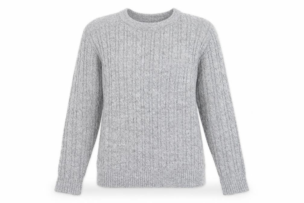 Choice Womens Grey Round Neck  Acrylic Pullover Jumper Size S