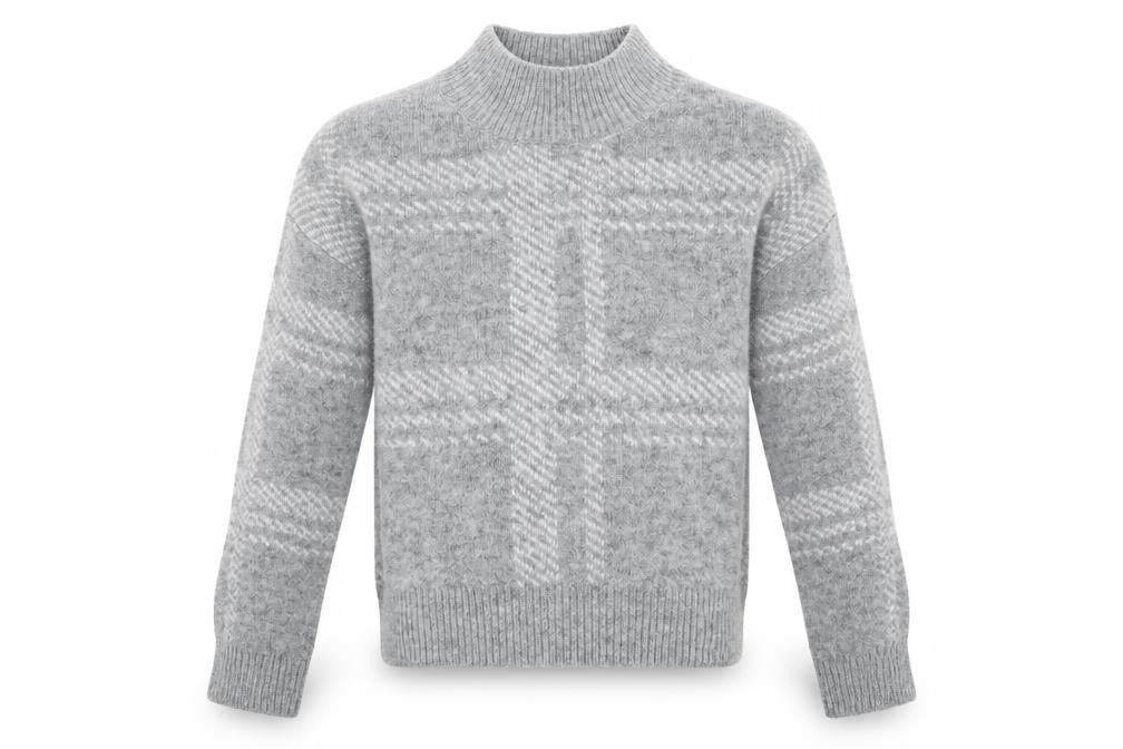 Primark Girls Grey High Neck  Acrylic Pullover Jumper Size 7-8 Years