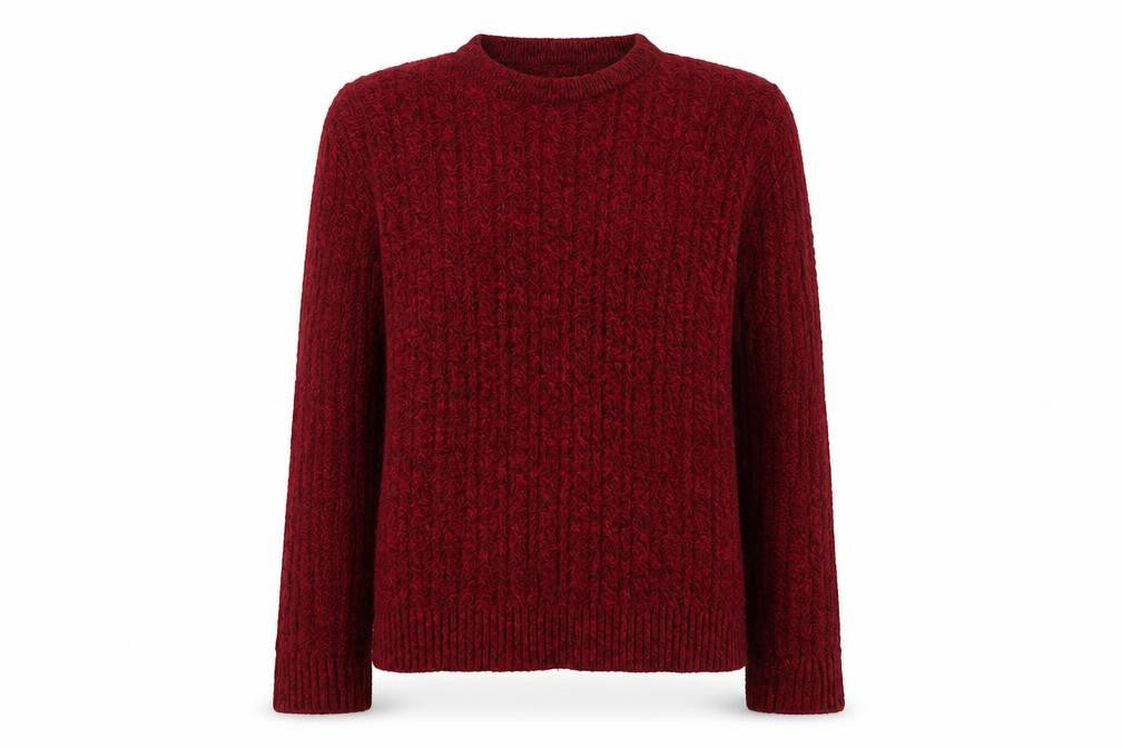 Choice Collection Womens Red Round Neck  Acrylic Pullover Jumper Size S