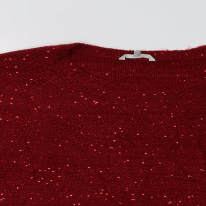 Pebble Bay Womens Red Crew Neck  Acrylic Pullover Jumper Size XL