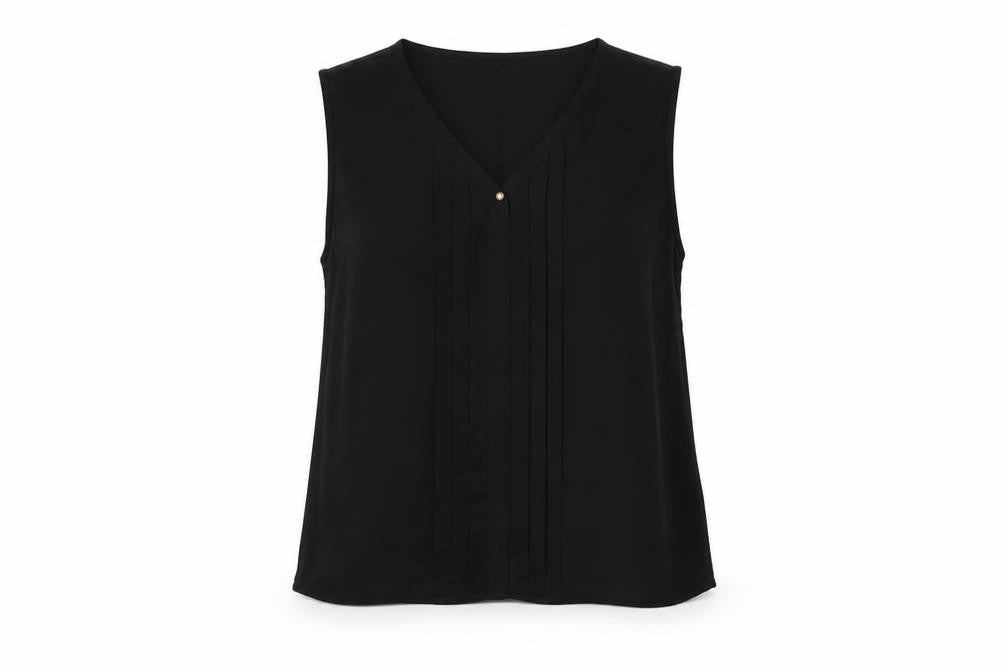Primark Womens Black  Polyester Basic Blouse Size 12 V-Neck