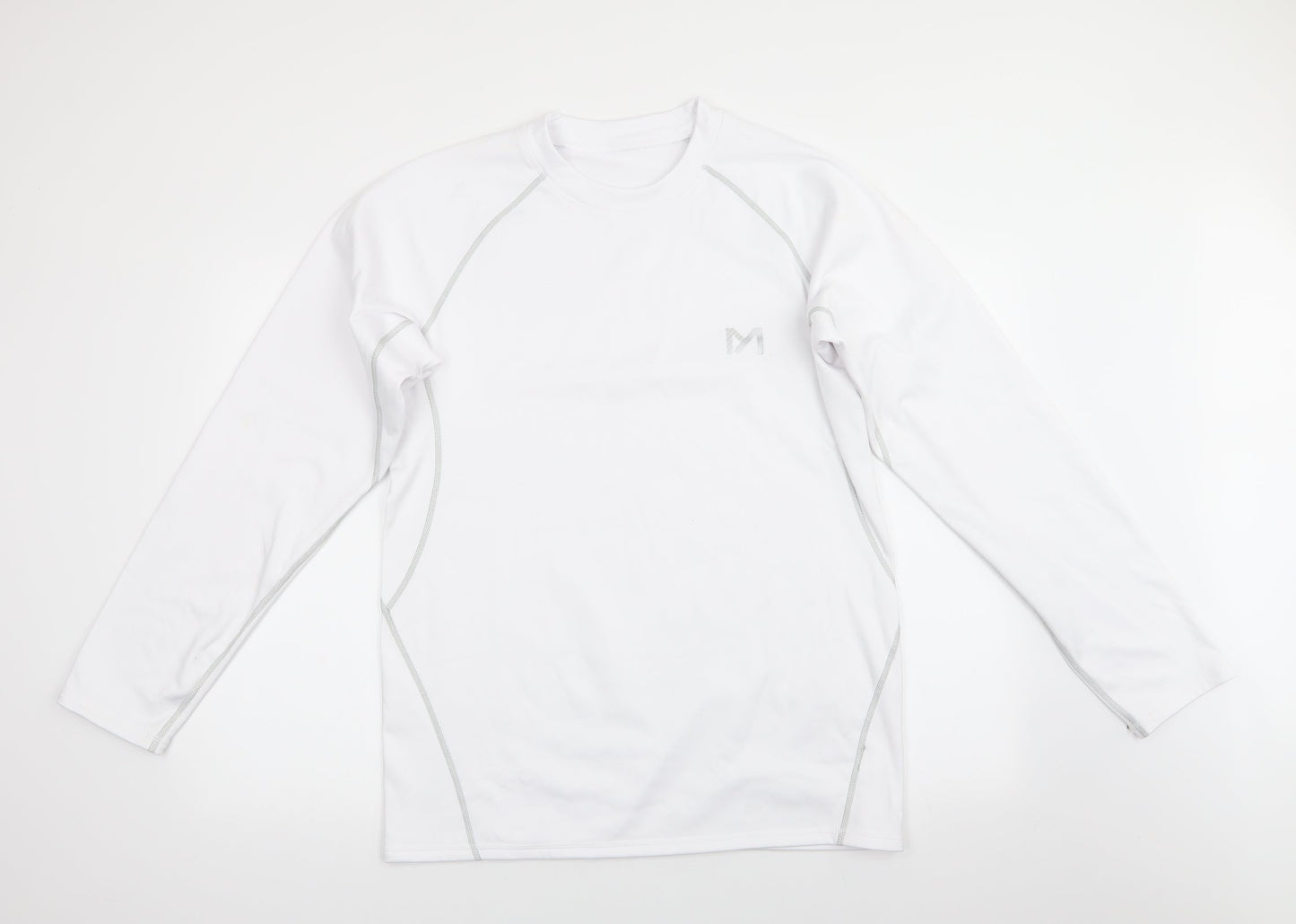 Preworn Mens White  Polyester Pullover Sweatshirt Size 2XL   - Grey top stitching M Motiff