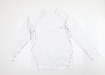 Preworn Mens White  Polyester Pullover Sweatshirt Size 2XL   - Grey top stitching M Motiff