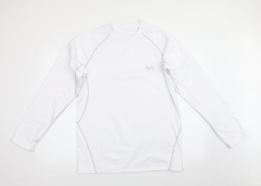 Preworn Mens White  Polyester Pullover Sweatshirt Size 2XL   - Grey top stitching M Motiff