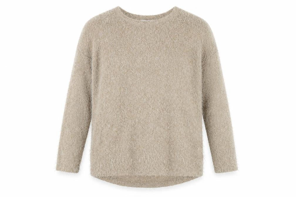 Ravi Famous Womens Brown Round Neck  Modacrylic Pullover Jumper Size L