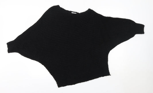 Topshop Womens Black Round Neck  Acrylic Pullover Jumper Size XS