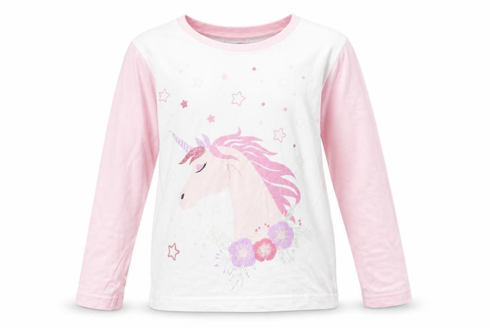 Sweet Dreams Girls Pink  100% Cotton Basic Casual Size 7-8 Years Round Neck  - Unicorn