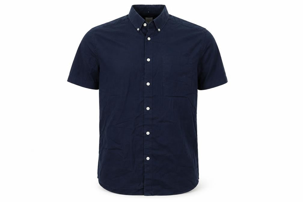 River Island Mens Blue  Cotton  Button-Up Size S Collared