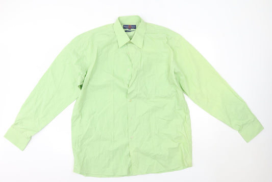 Boston Public Mens Green  Cotton  Button-Up Size 41 Collared