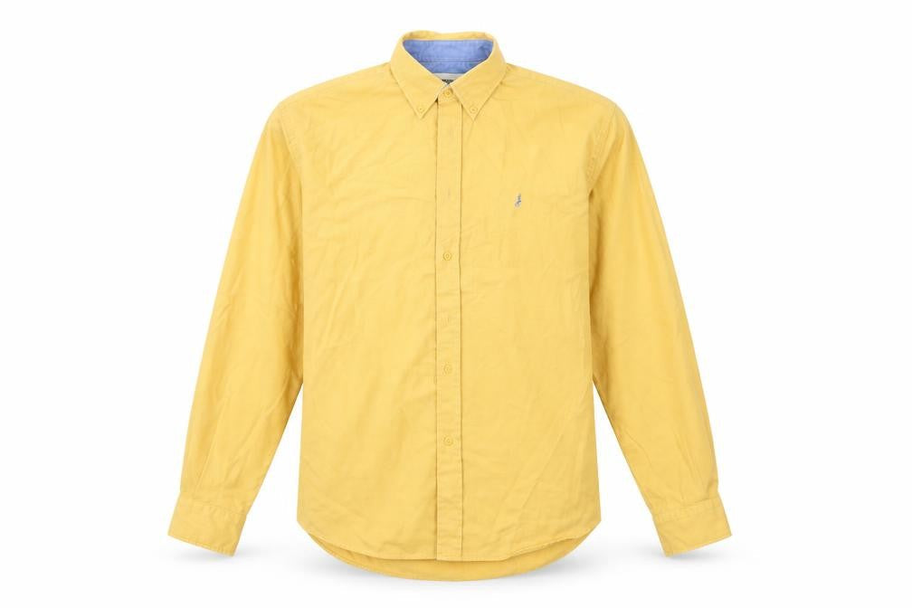 Northwood Mens Yellow  Polyester  Button-Up Size M Collared