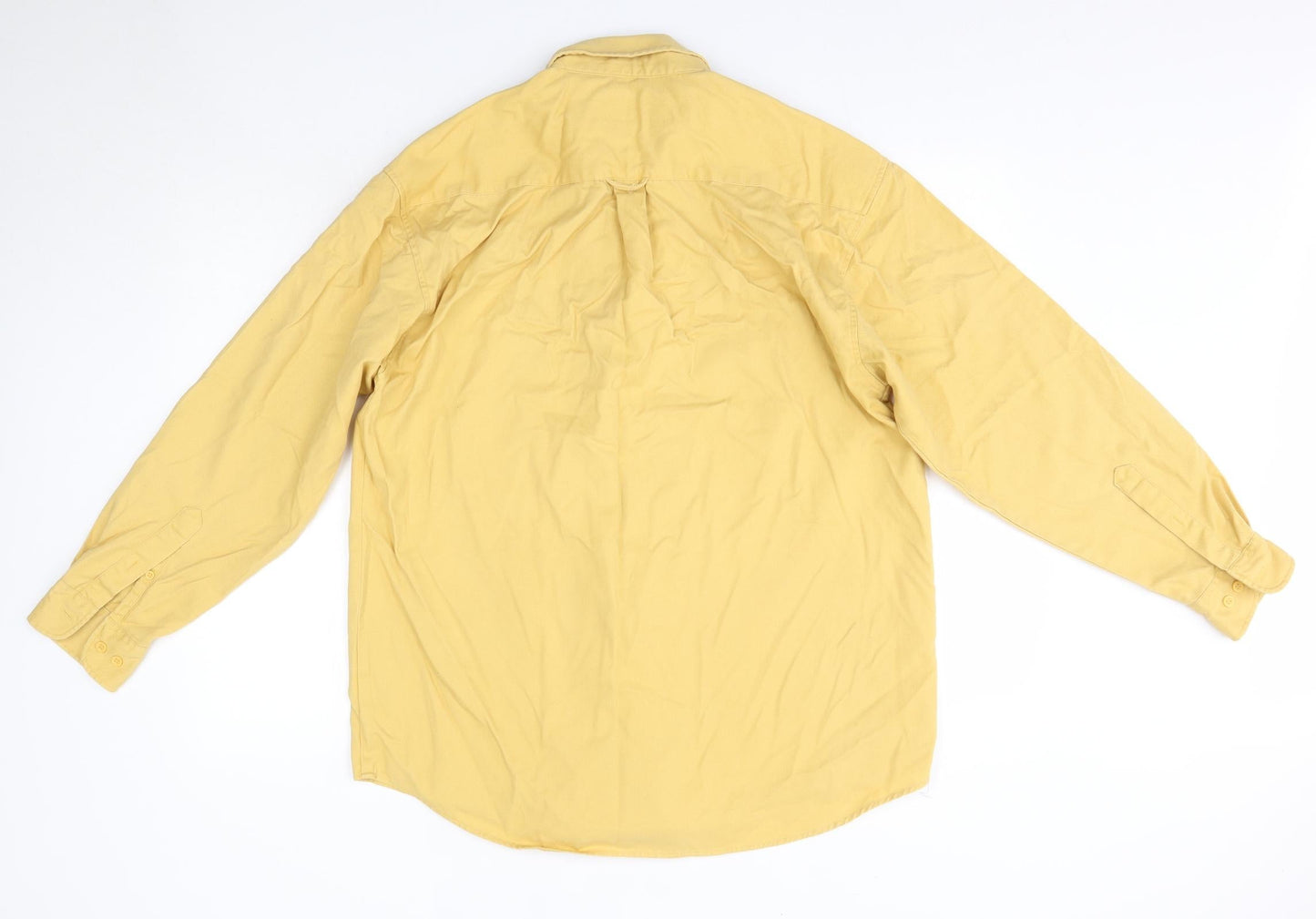 Northwood Mens Yellow  Polyester  Button-Up Size M Collared