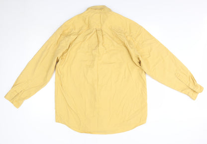 Northwood Mens Yellow  Polyester  Button-Up Size M Collared